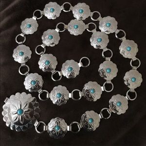 Silver and turquoise belt